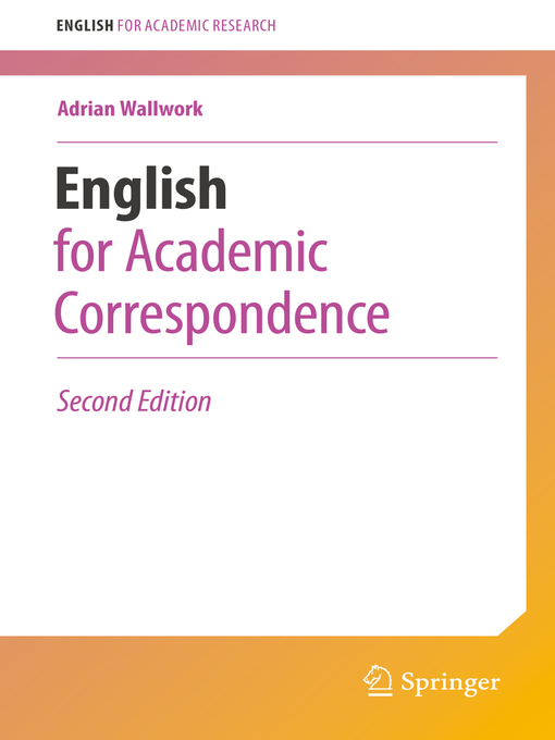 Title details for English for Academic Correspondence by Adrian Wallwork - Available